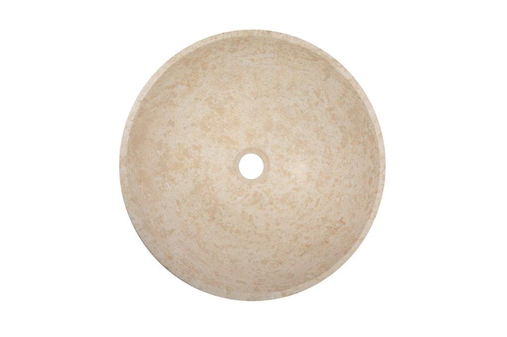 Round Travertine Vessel Sink