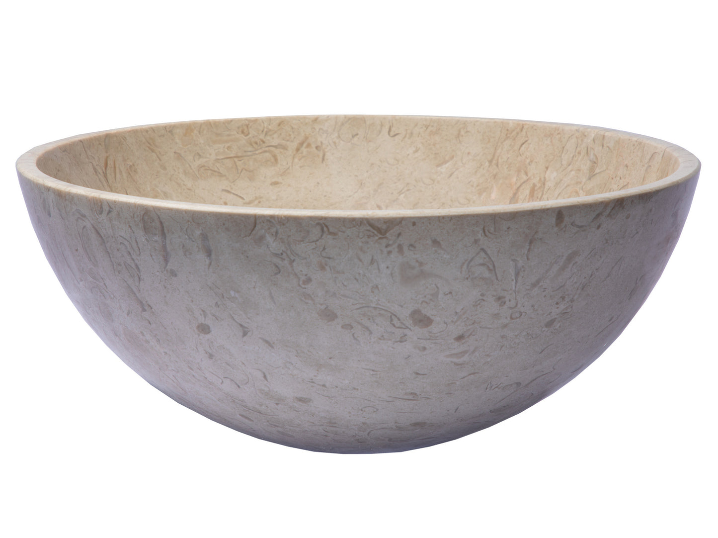 Small 14" Vessel Sink Bowl - Polished Penny Grey Marble