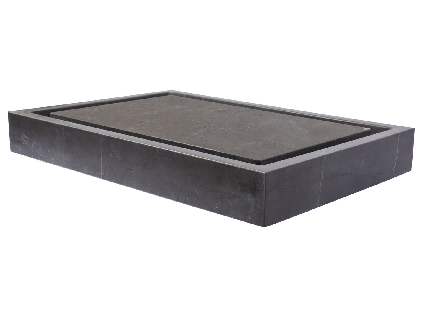 Rectangular Infinity Pool Sink - Honed Pietra Grey Marble