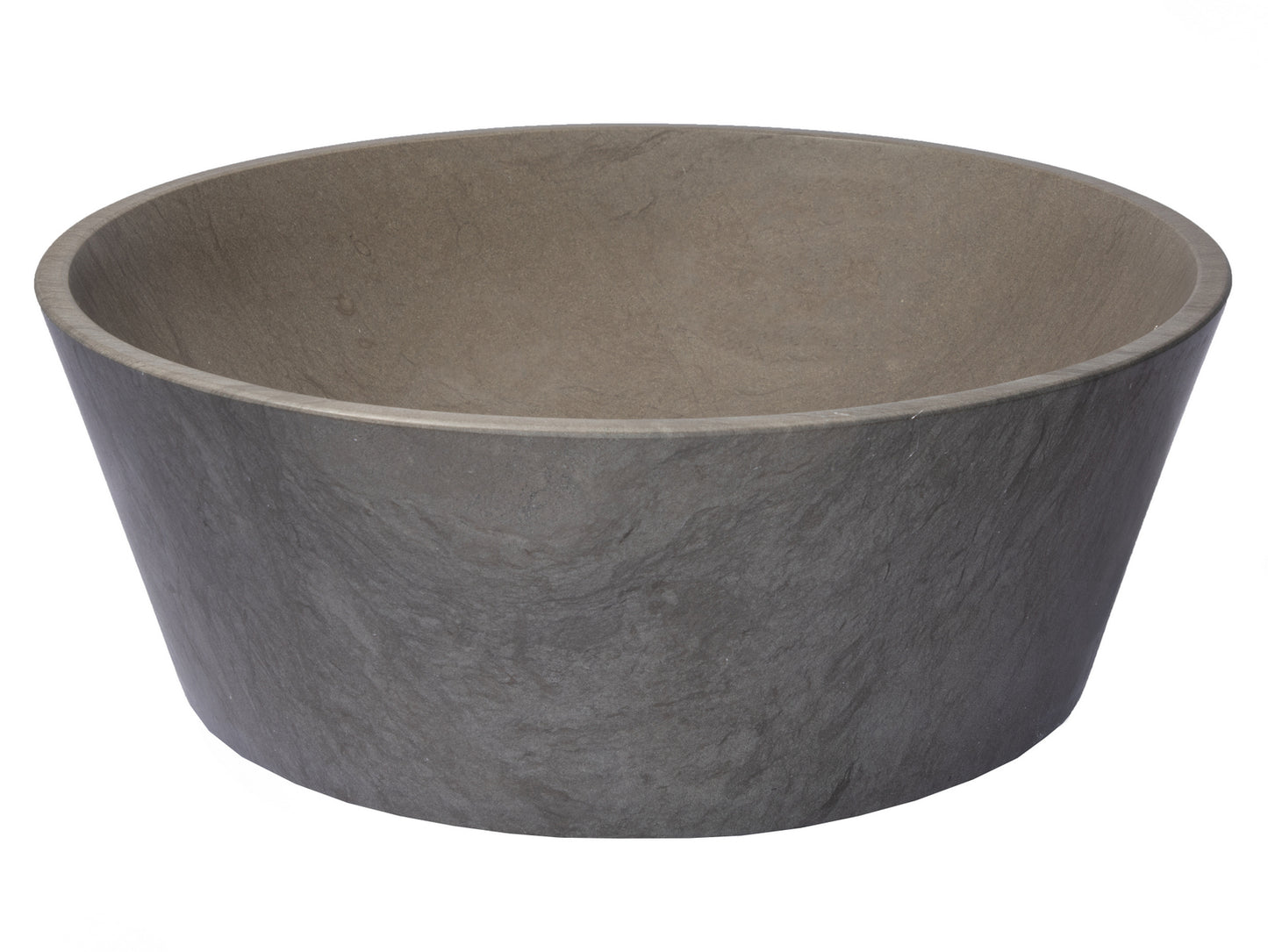 16" Round Sloped Molly Grey Marble Stone Vessel Sink