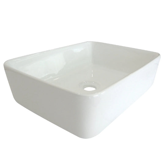 French Petite White Ceramic Rectangular Vessel Sink