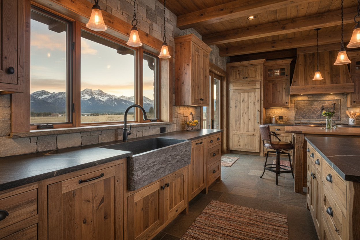 36" Smoke Brown Limestone Chiseled Front Farmhouse Sink