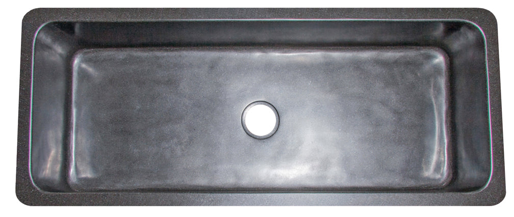 42" Black Honed Granite Single Bowl Farmhouse Sink