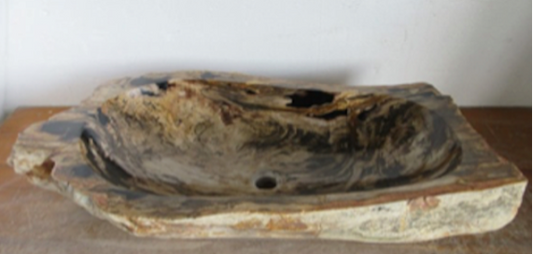 Petrified Wood Trough Sink | One-of-a-Kind Fossilized Stone Vessel