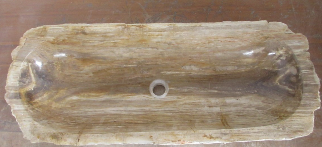 Petrified Wood Trough Sink | One-of-a-Kind Fossilized Stone Vessel
