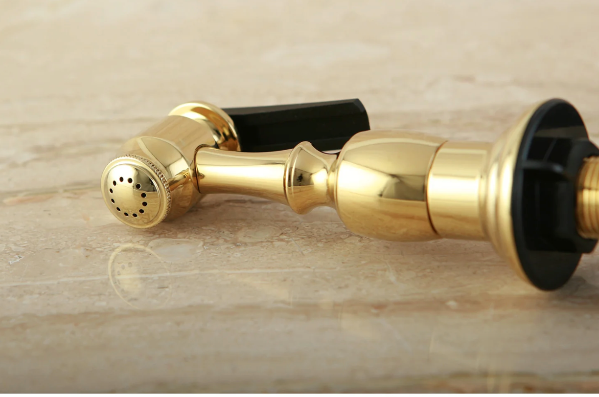 Made to Match Brass Kitchen Faucet Side Sprayer - Victorian Bridge Style