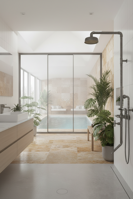 Waterbridge Wall Mount Exposed Shower System | Industrial Luxury Shower