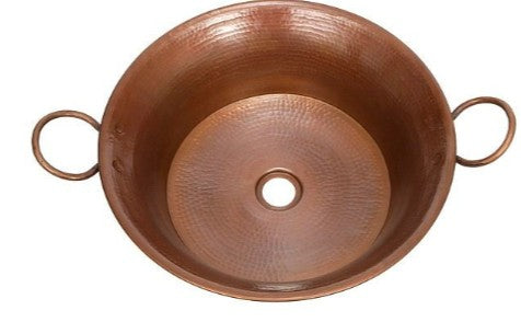 Hammered Round Miners Pan Copper Sink