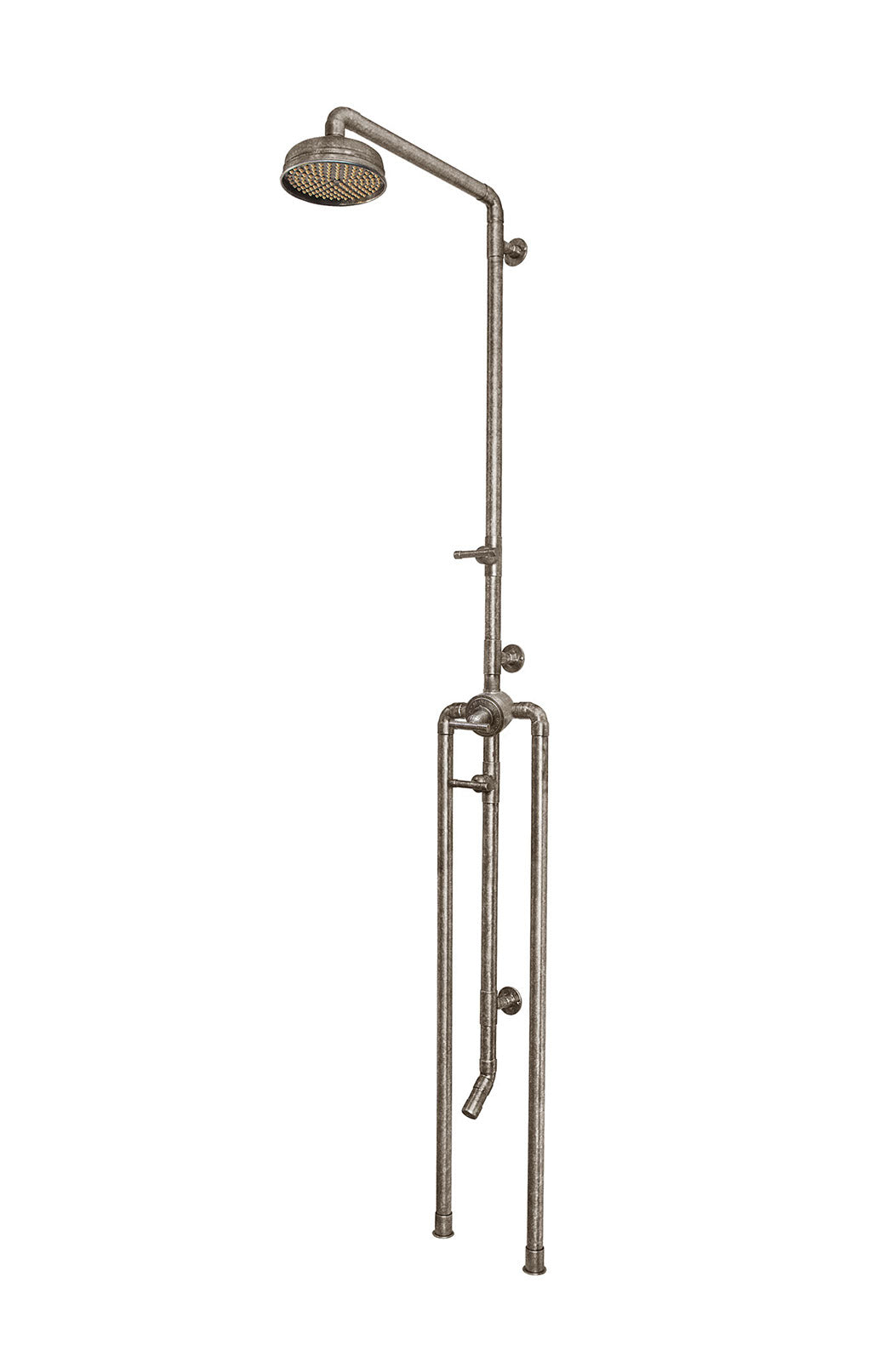 Thermostatic Floor Mount Shower with Rainhead & Foot Wash | Outdoor Shower