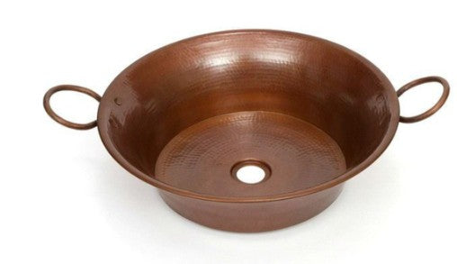 Hammered Round Miners Pan Copper Sink