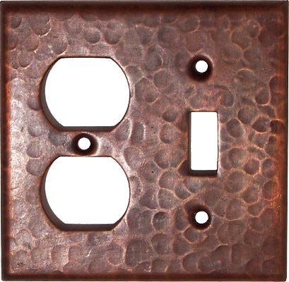 Duplex Toggle Hammered Copper Switch Plate Cover