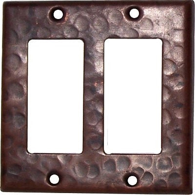 Double GFI Hammered Copper Switch Plate Cover