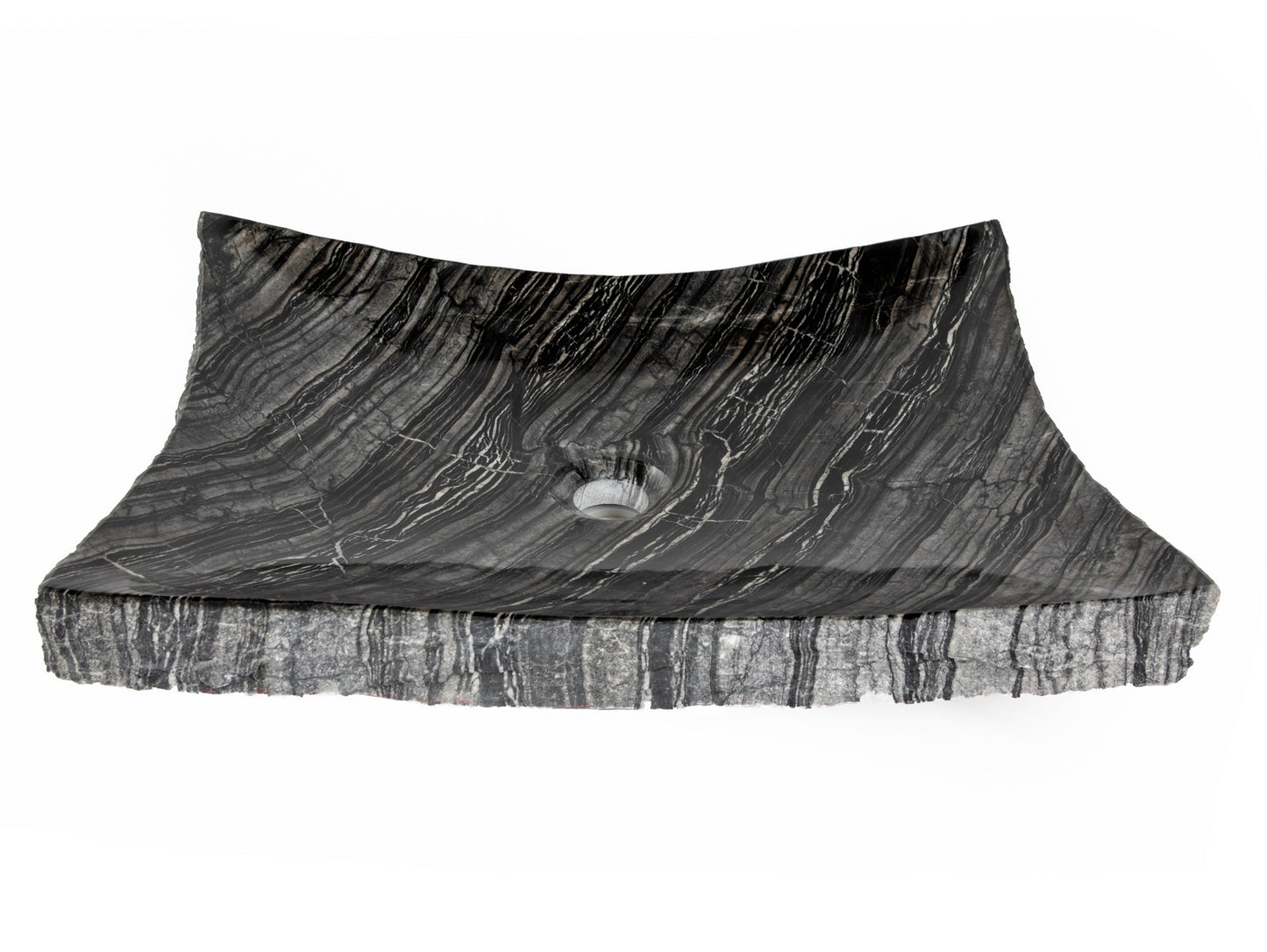 Wooden Black Marble Large Zen Sink