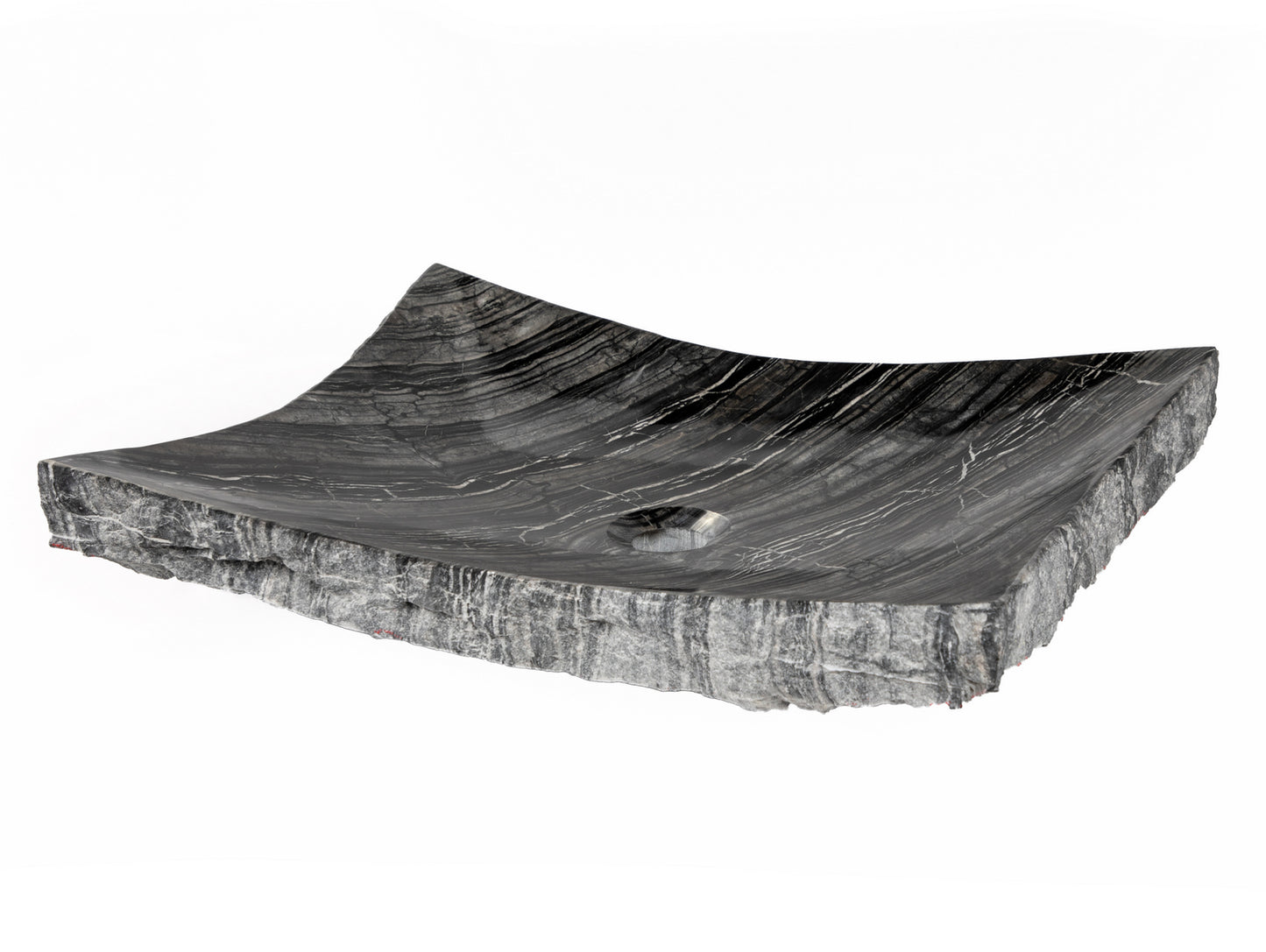 Wooden Black Marble Large Zen Sink