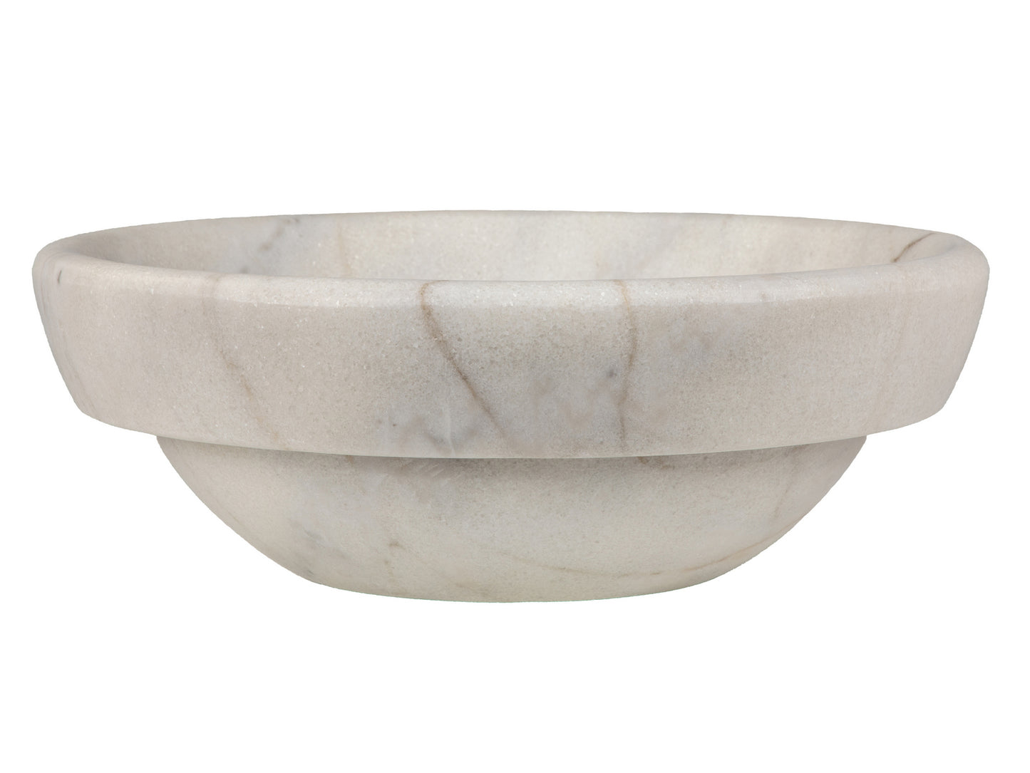 Echo Bowl Shaped Vessel Sink - Honed White Marble