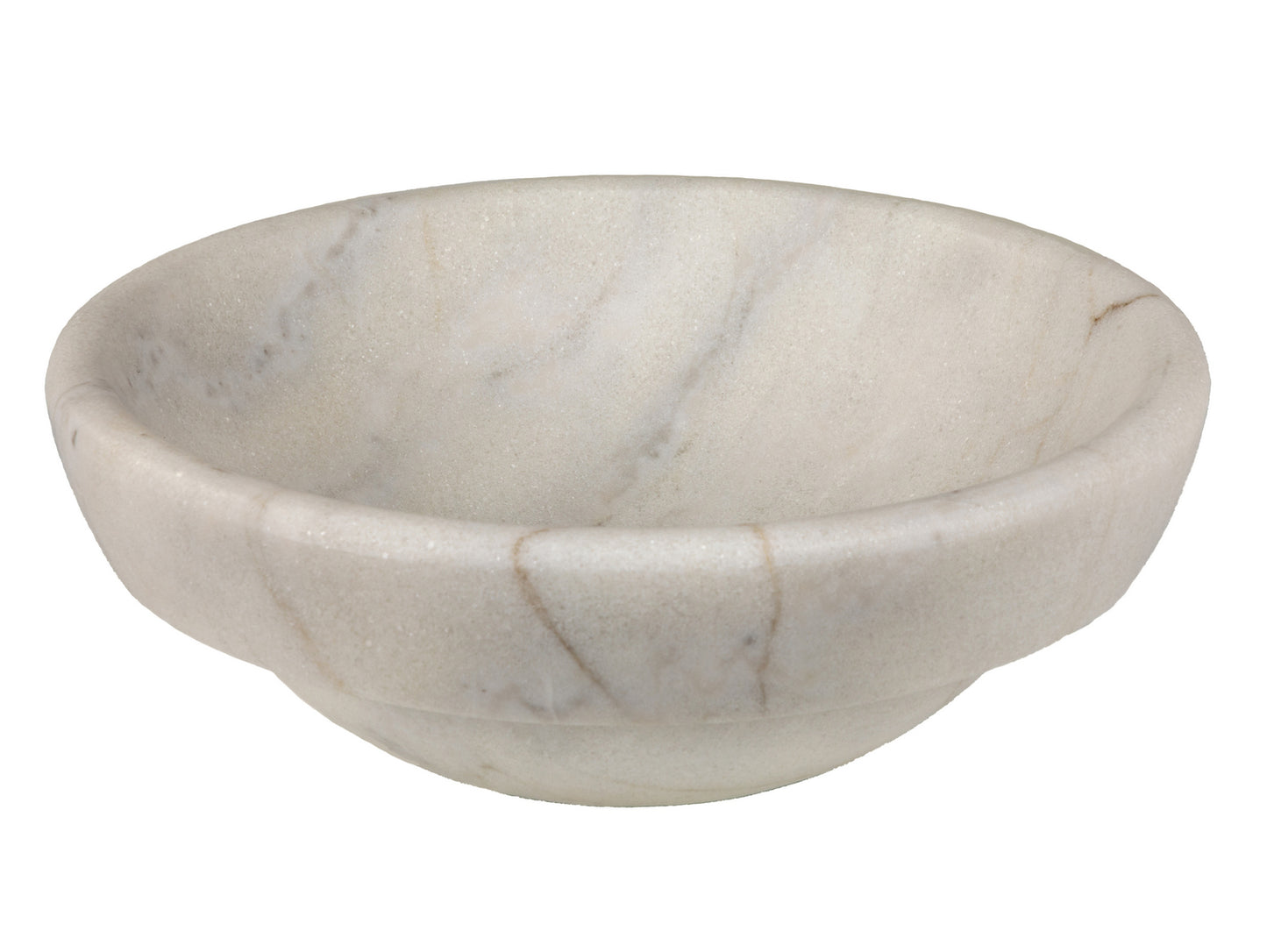 Echo Bowl Shaped Vessel Sink - Honed White Marble