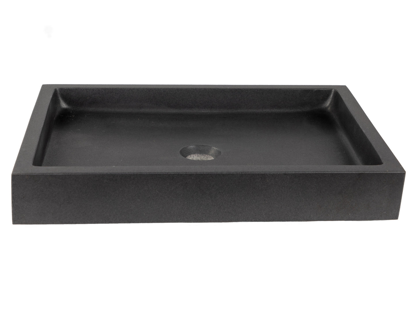 Rectangular Vessel Sink - Honed Lava Stone