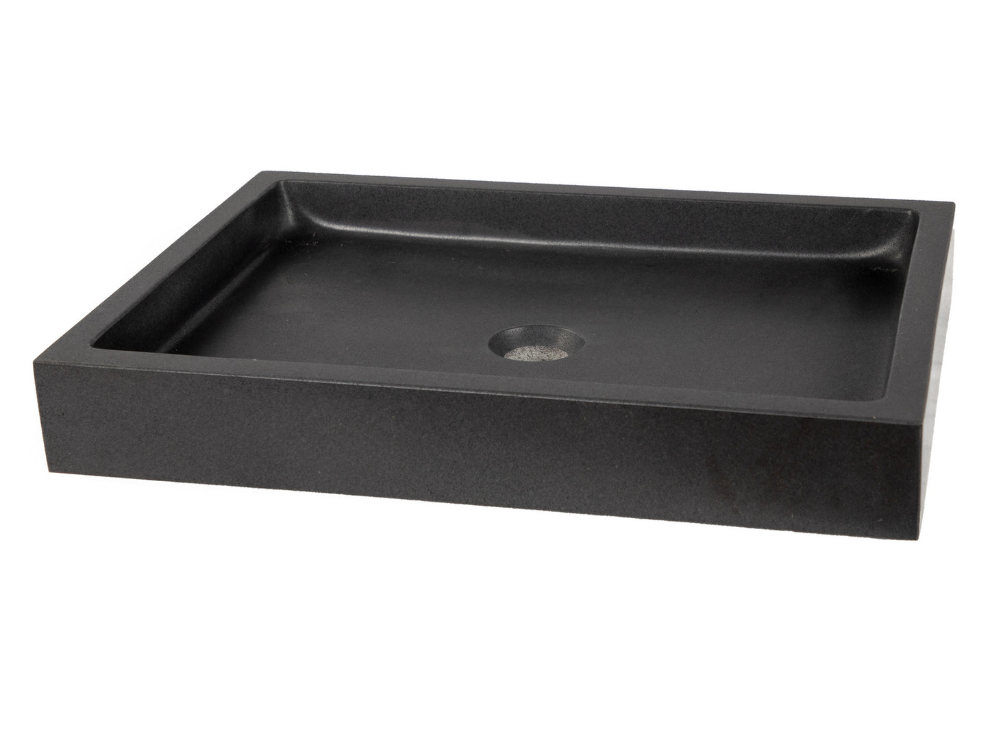 Rectangular Vessel Sink - Honed Lava Stone