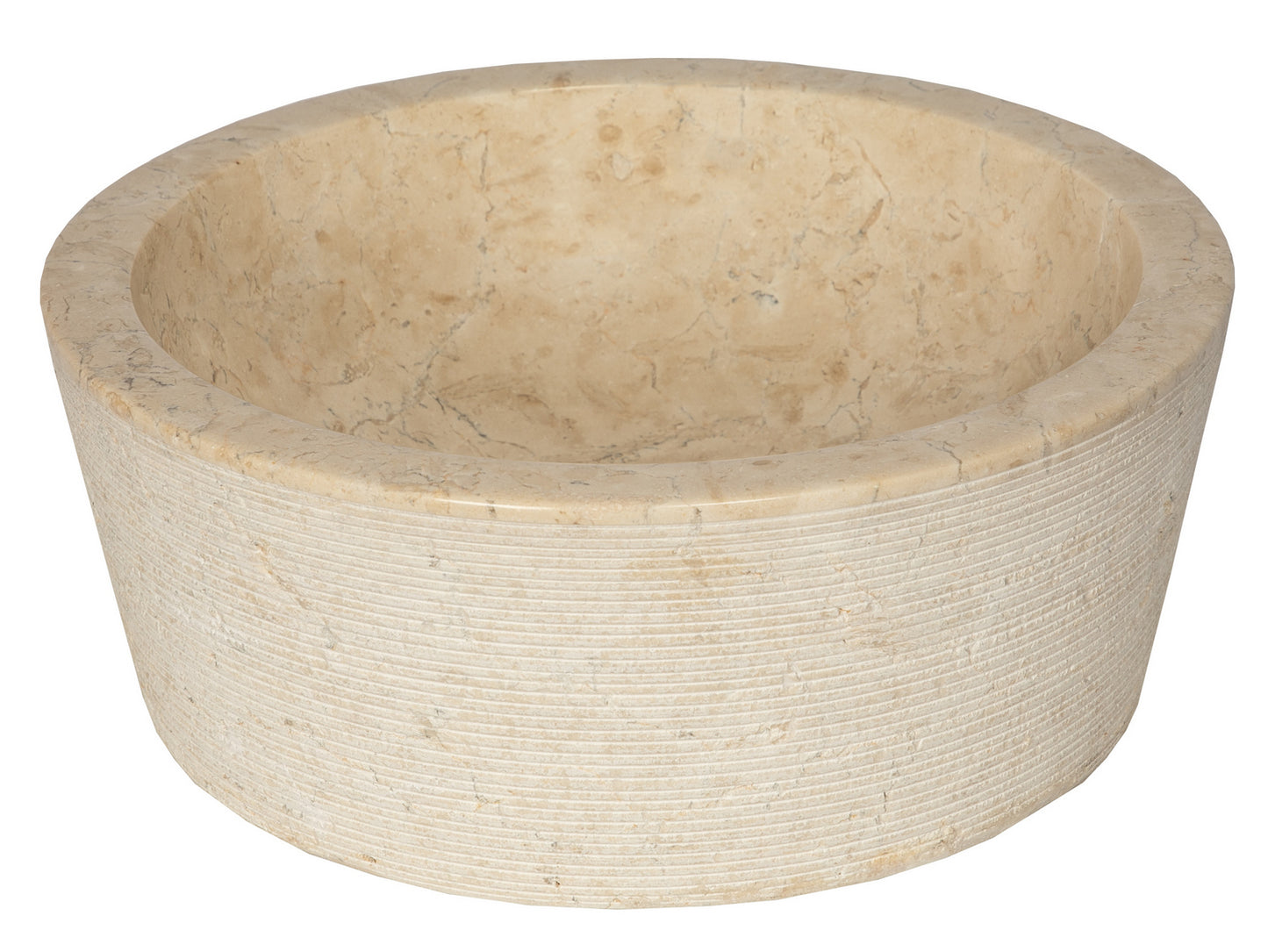 Bahia Round Beige Marble Vessel Sink