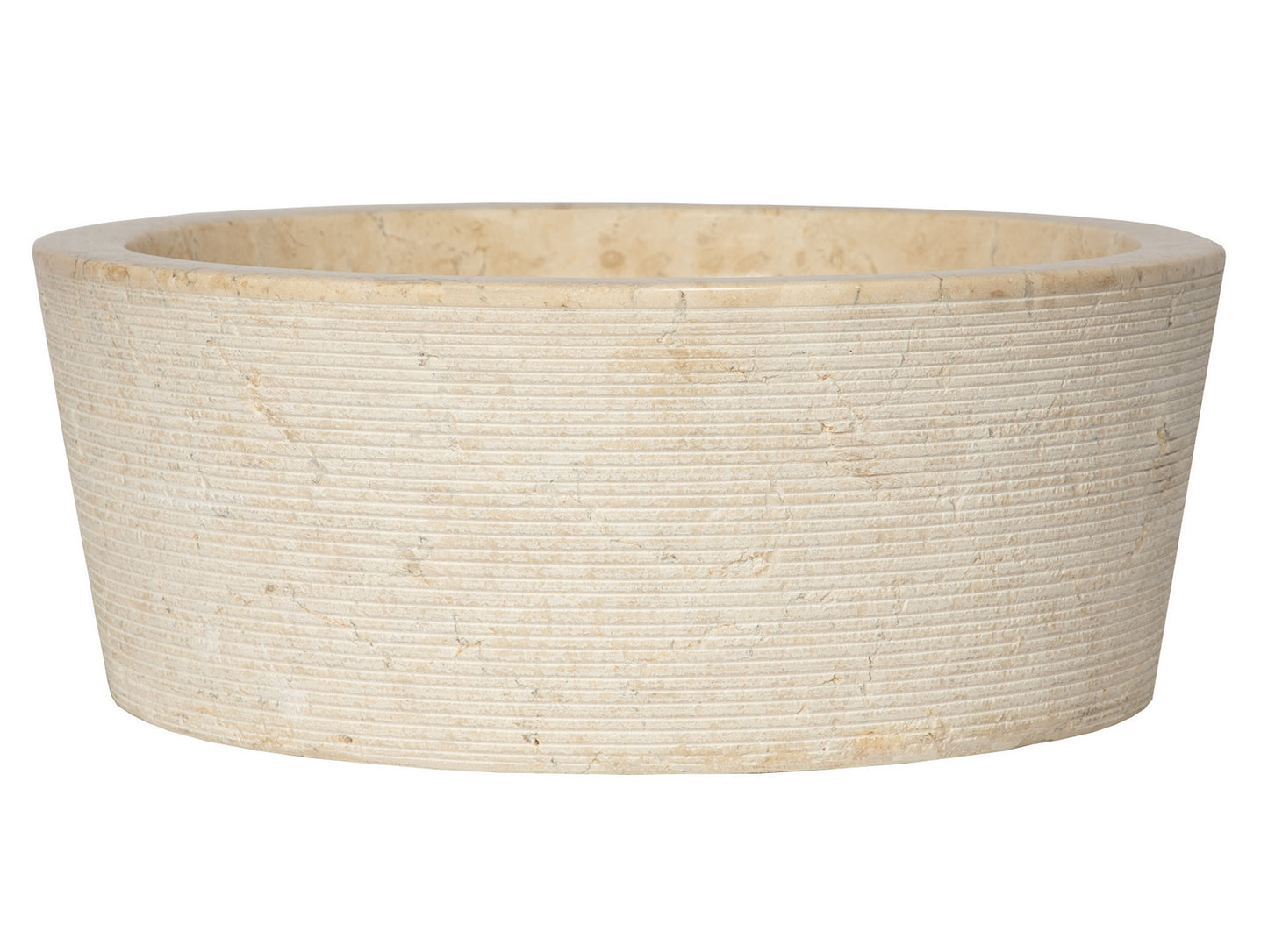 Bahia Round Beige Marble Vessel Sink