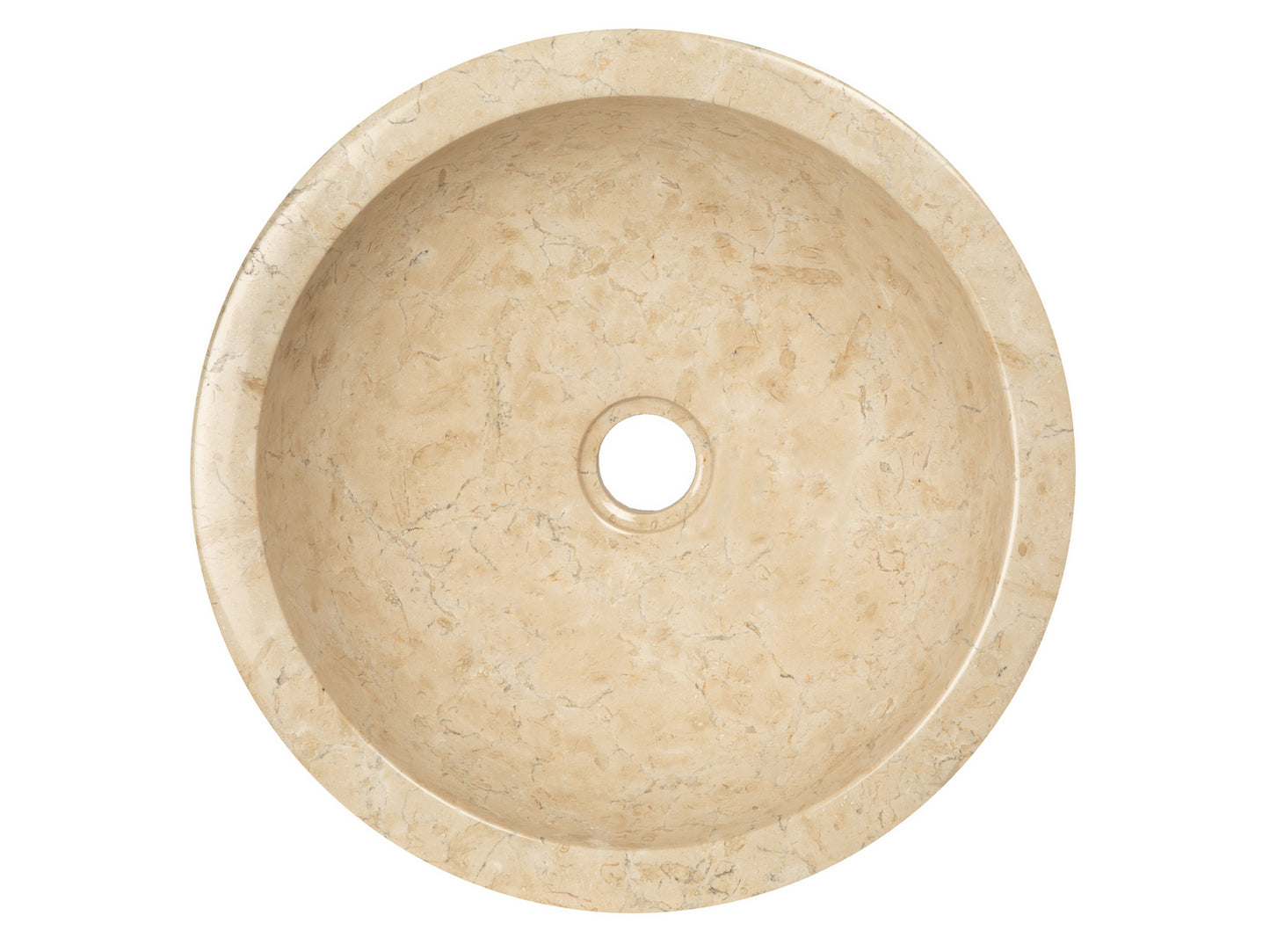 Bahia Round Beige Marble Vessel Sink