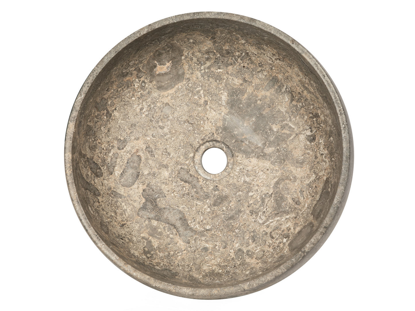 Gral Round Vessel Sink in Gray Marble