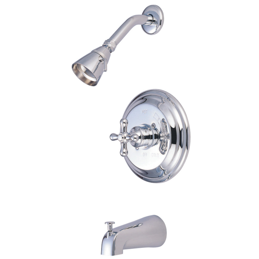Water Saving Restoration Tub and Shower Faucet with Cross Handles