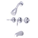 Three Handle Tub and Shower Faucet