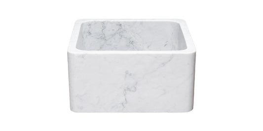 White Carrara Marble Stone Prep Sink