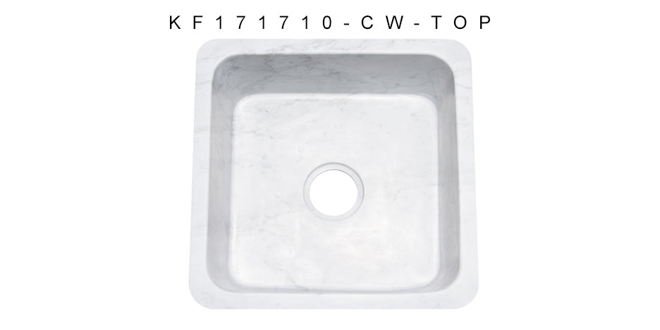 17" Carrara White Marble Bar & Prep Sink
