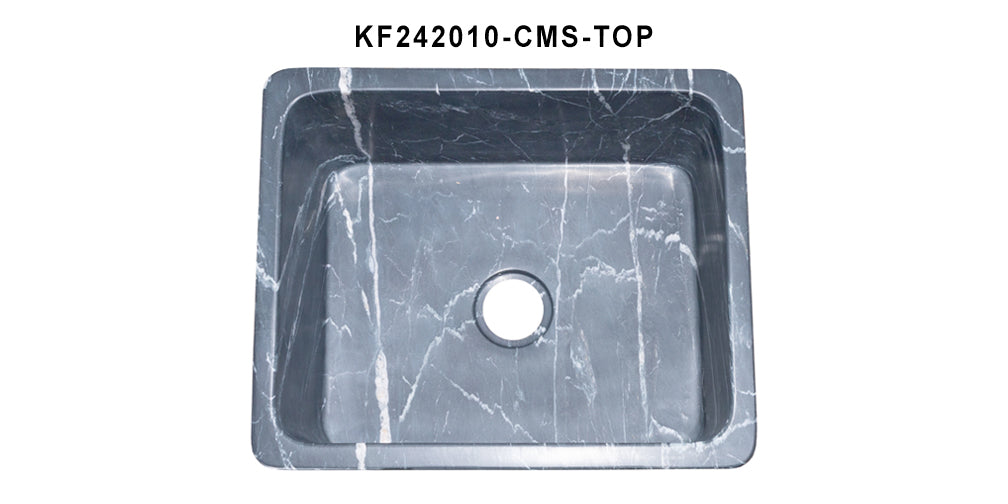 24" Farmhouse Charcoal Soapstone Single Bowl Kitchen Sink