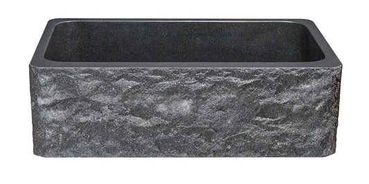 33" Black Granite Stone Farmhouse Sink with Chiseled Front
