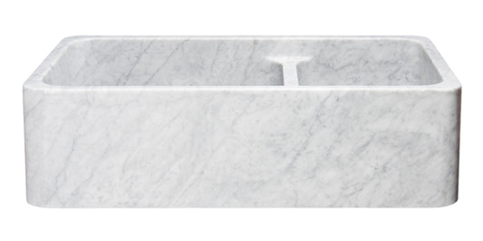 36″Carrara Marble 60/40 Farmhouse Sink