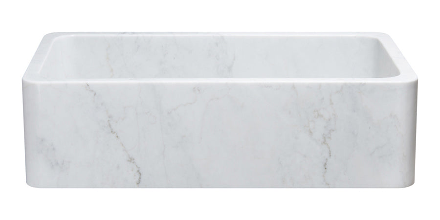 36" Carrara White Marble Farmhouse Sink
