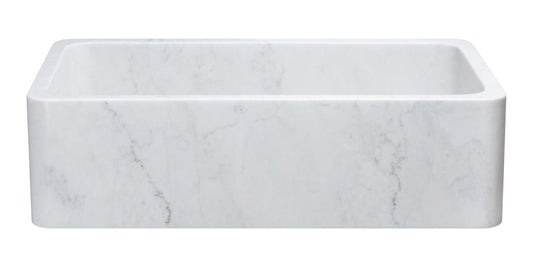 42" Carrara White Marble Farmhouse Sink