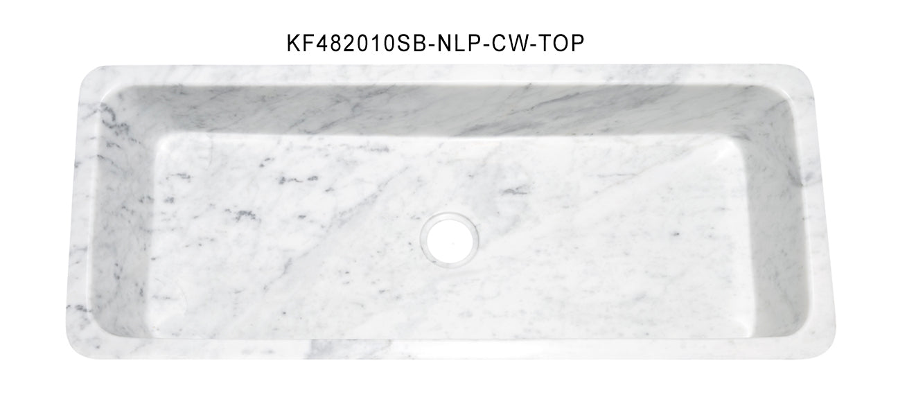48" Carrara White Marble Farmhouse Sink