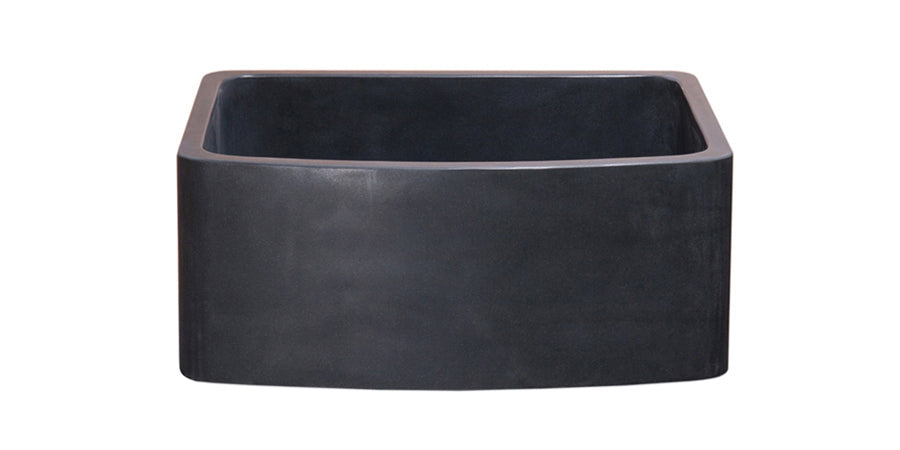 30" Black Granite Curved Front Farmhouse Sink