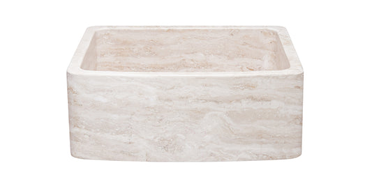 24" Roma Travertine Curved Front Sink