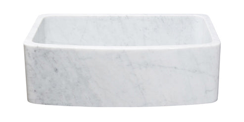 Curved Front Apron White Carrara Marble Sink – Rustic Sinks