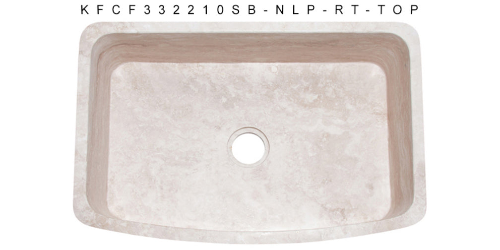 33" Travertine Curved Front Apron Farmhouse Sink