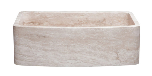 33" Travertine Curved Front Apron Farmhouse Sink