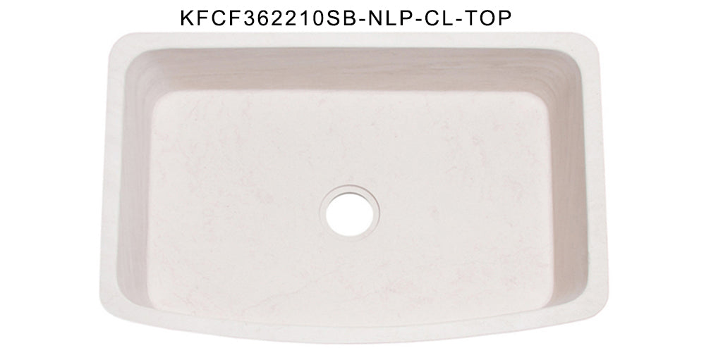 36" Limestone Single Bowl Curved Apron Front Sink