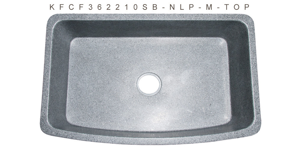 36" Mercury Granite Single Bowl Curved Apron Front Sink