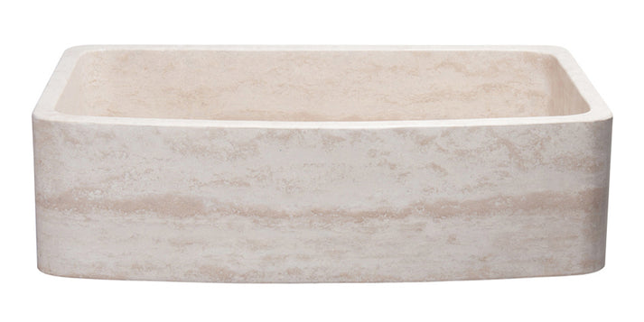 Curved Apron Front Travertine Stone Farmhouse Sinks – Rustic Sinks