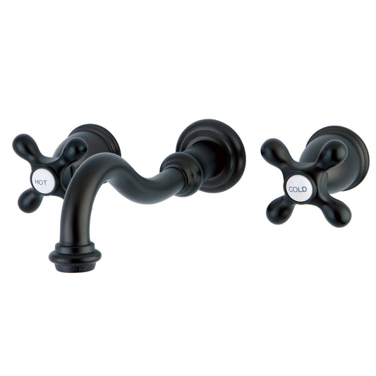 Vintage Wall Mount Sink Faucet with Cross Handle, Oil Rubbed bronze