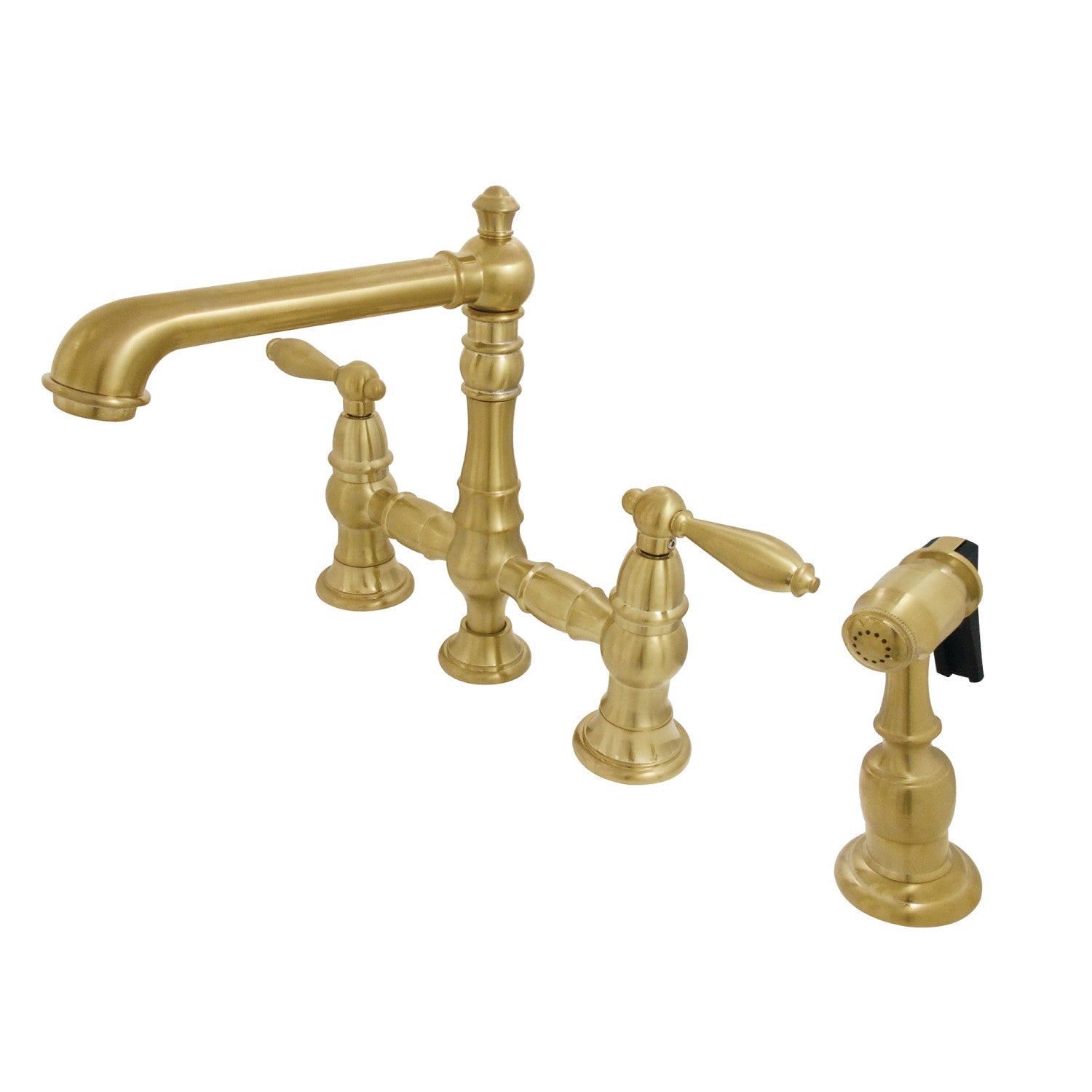 Double Handle Kitchen Faucets Oil Rubbed Bronze Rustic Sinks   KS7277ALBS 