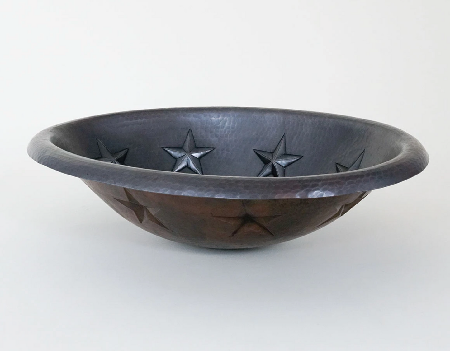 Oval Copper Sink with Stars Design