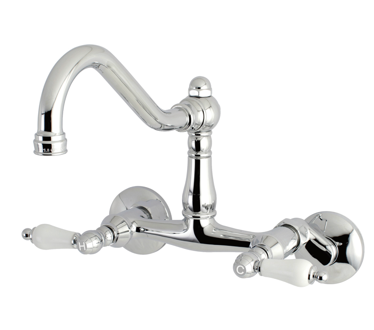 Vintage 6" Adjustable Center Wall Mount Kitchen Faucet with Lever Handles