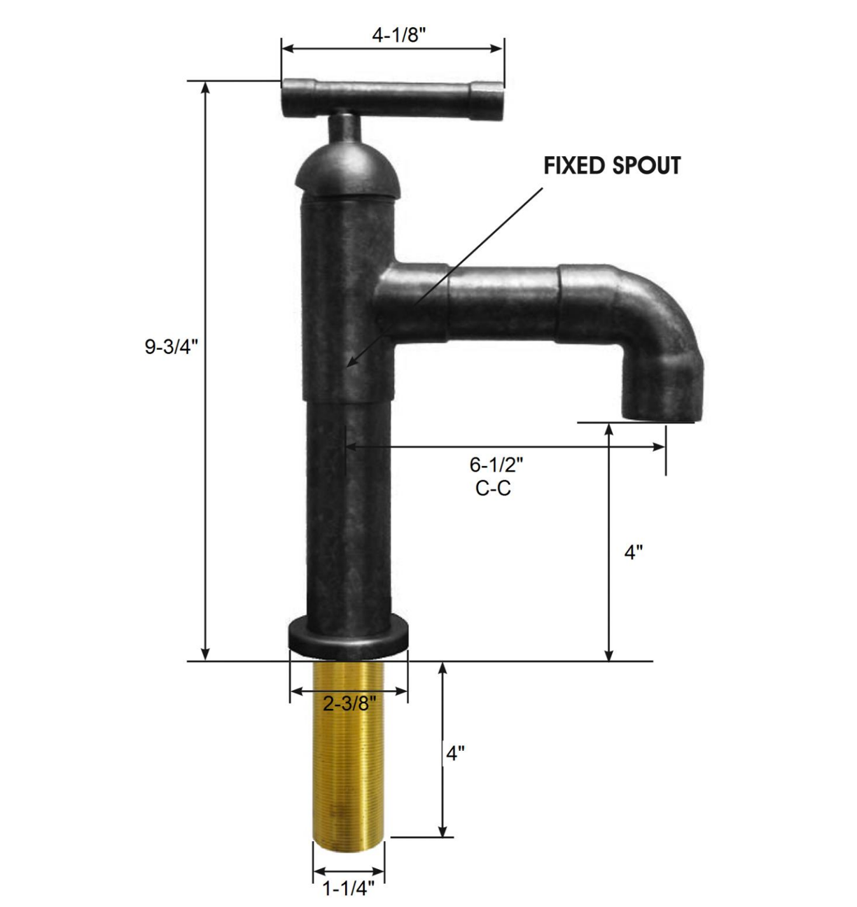Short Lavatory Faucet with Elbow Spout