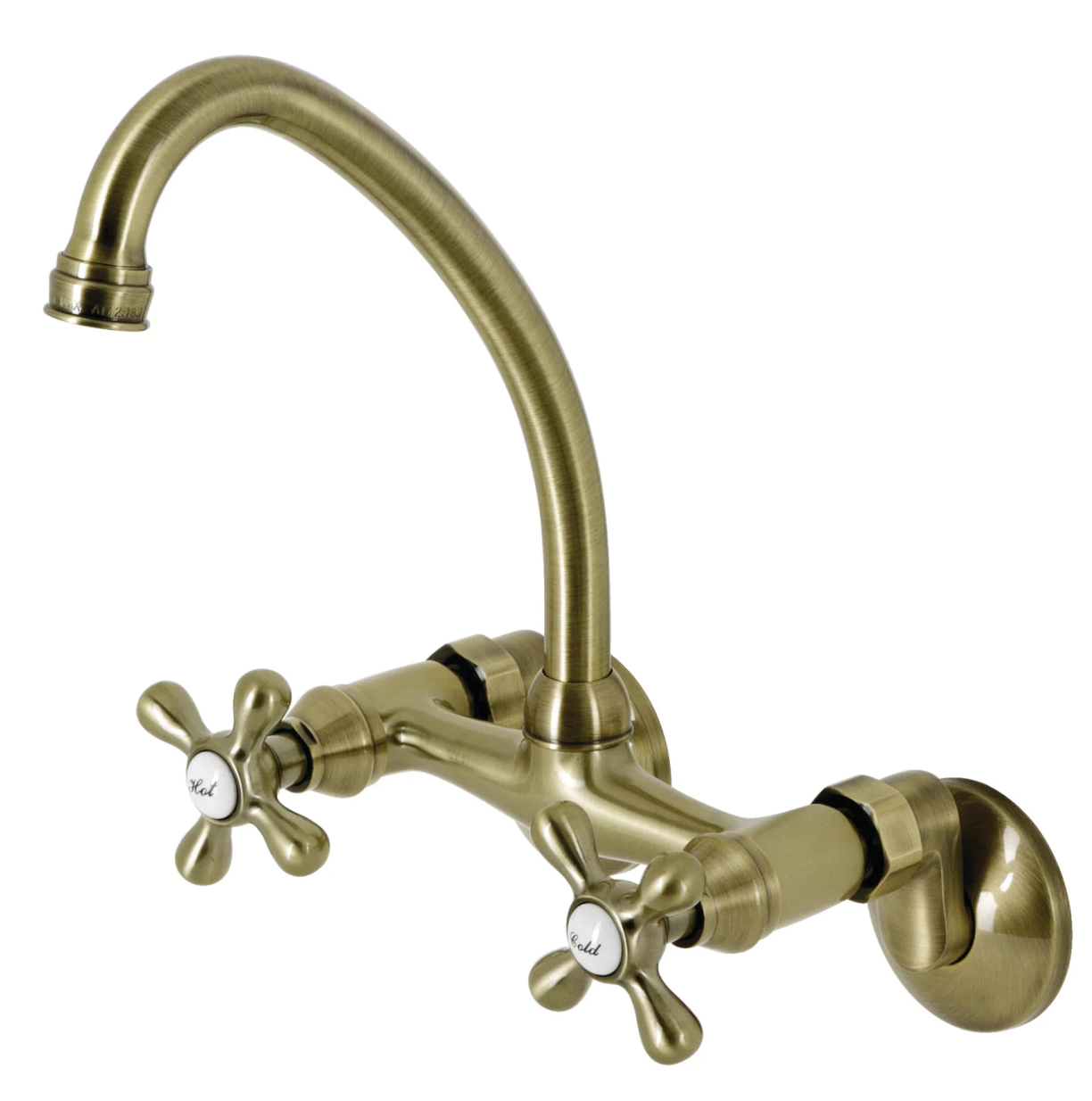 Cross Handle Wall Mount Kitchen Faucet with Adjustable Centers